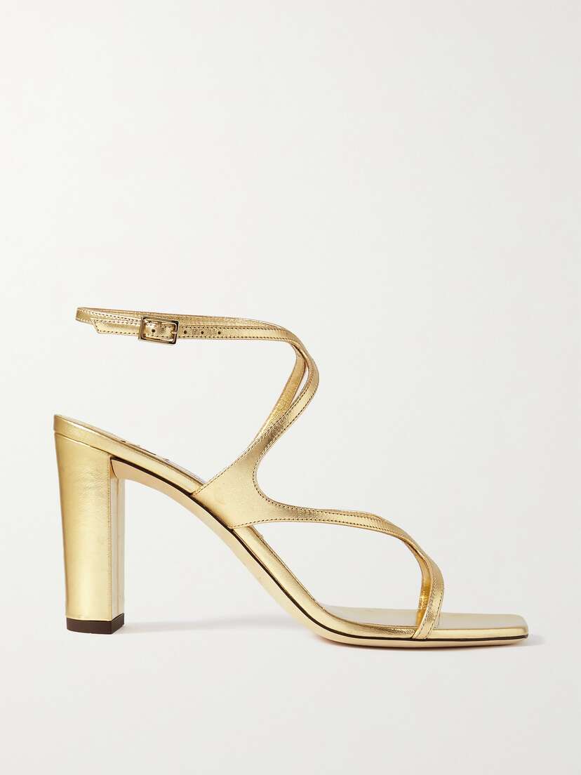 Jimmy Choo Azie 85 Metallic Leather Sandals