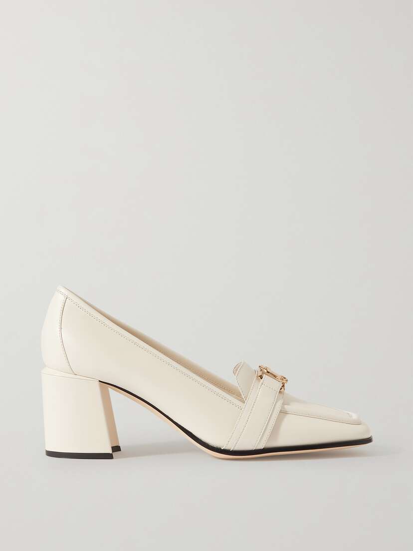 Jimmy Choo Evin 65 Logo-embellished Leather Pumps