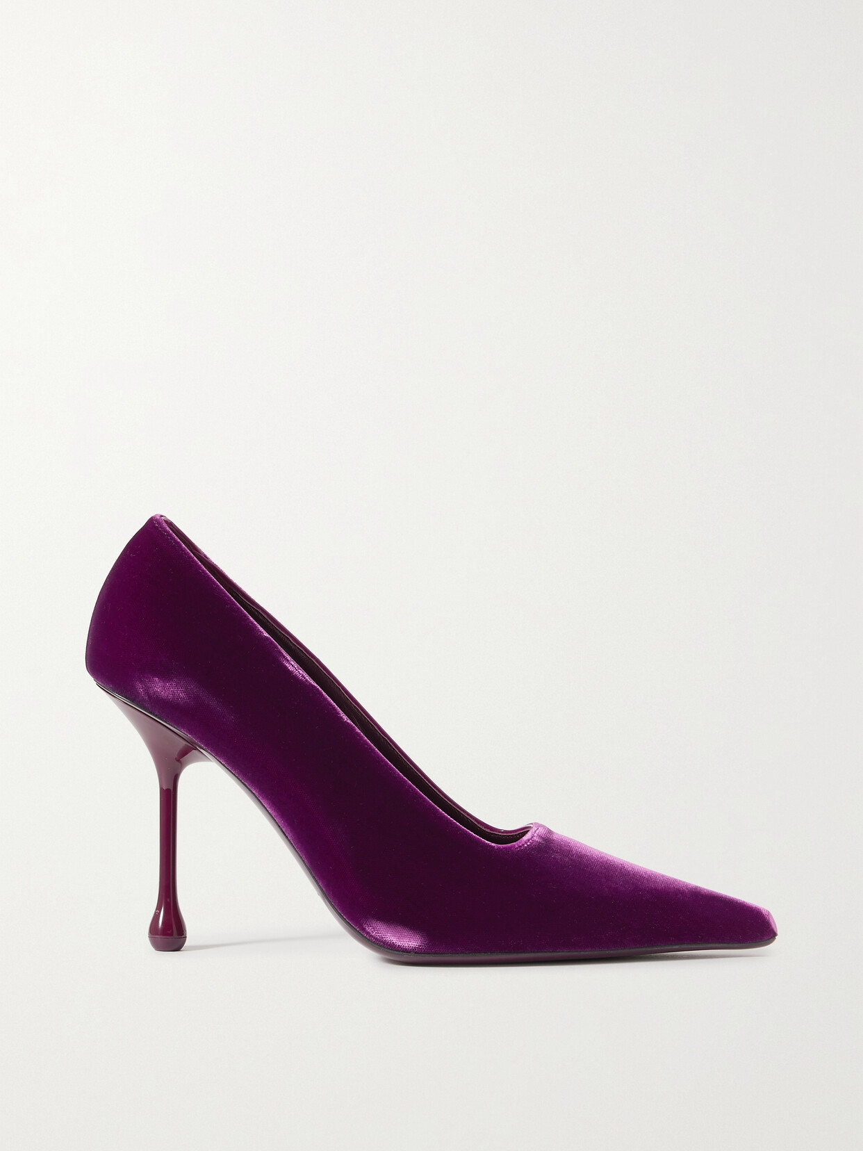 Jimmy Choo Ixia 95 Velvet Point-toe Pumps In Purple