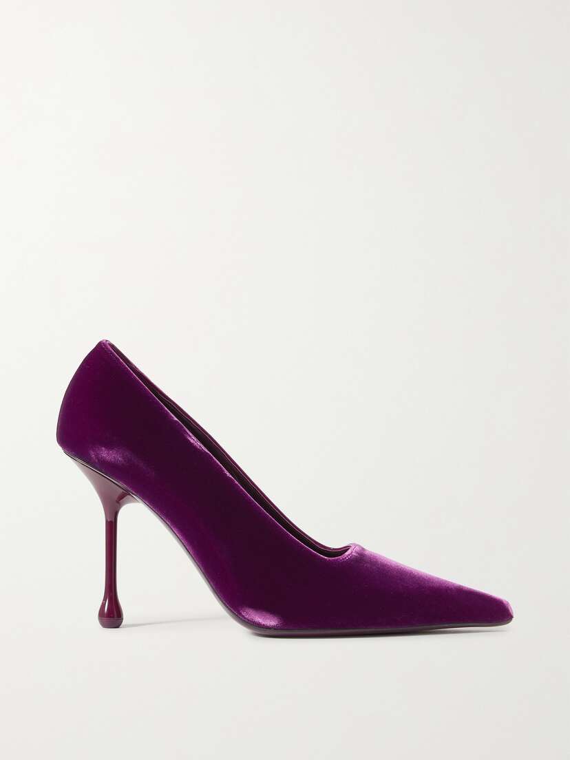 Jimmy Choo Ixia 95 Velvet Point-toe Pumps
