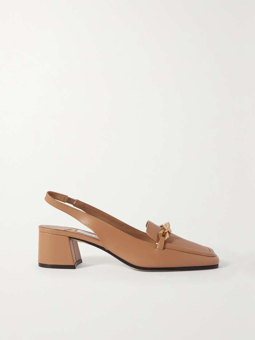 Jimmy Choo Diamond Tilda 45 Embellished Leather Slingback Pumps