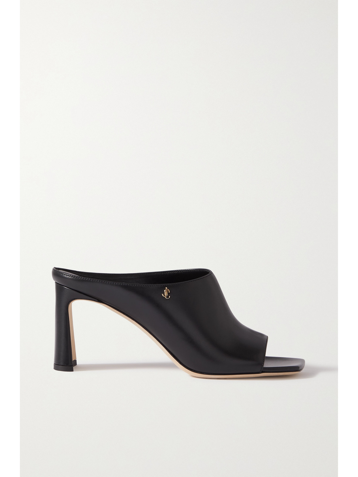 Jimmy Choo - Kinley 75 Logo-embellished Leather Mules - Black