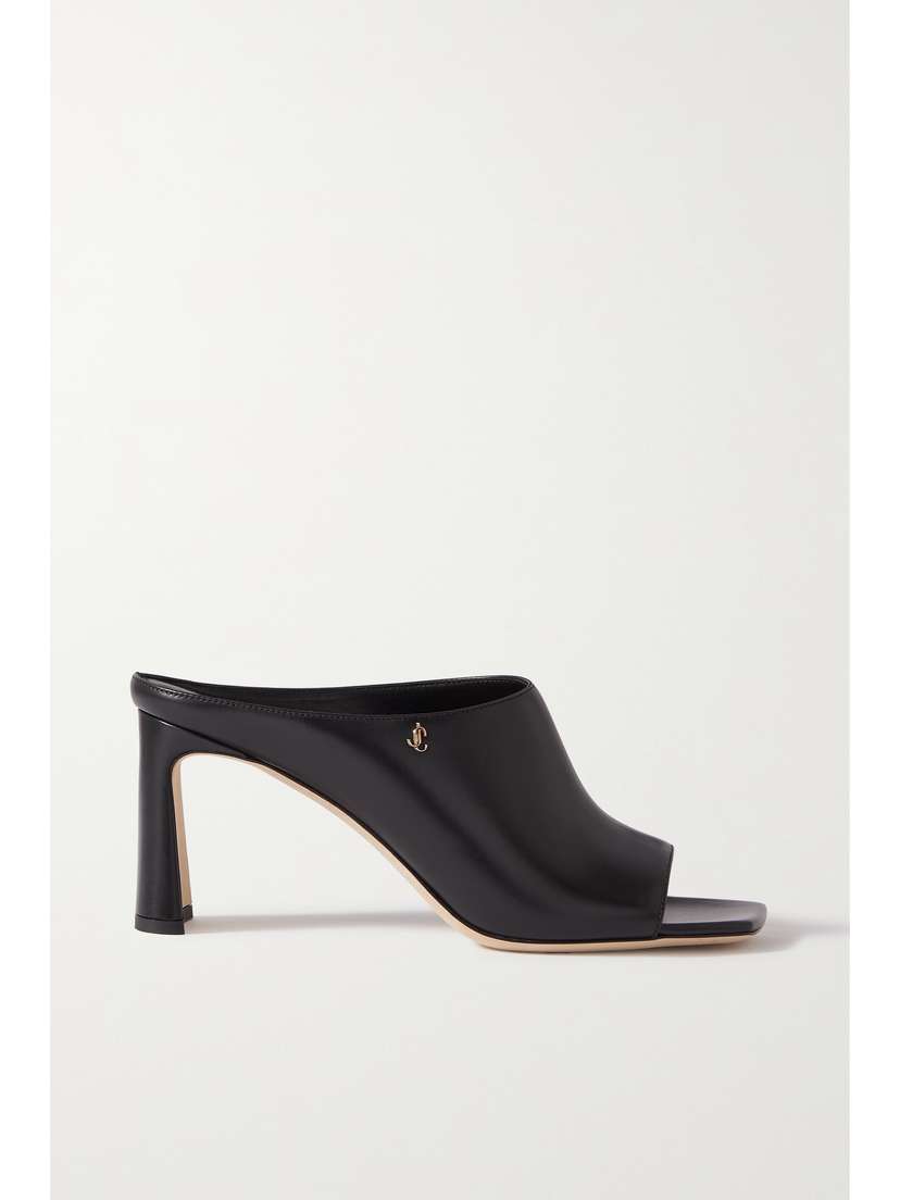Jimmy Choo Kinley 75 Logo-embellished Leather Mules - Women's Shoes