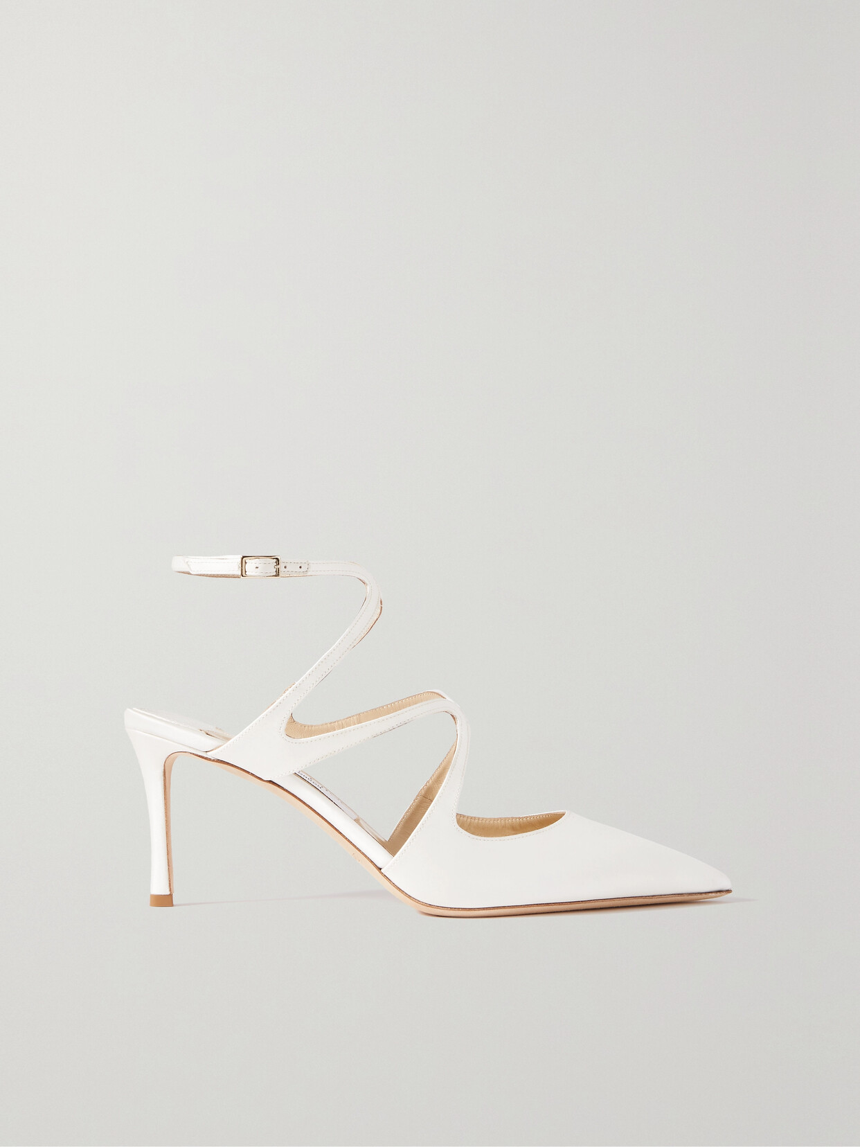 Jimmy Choo - Azia 95 Satin Point-toe Pumps - White