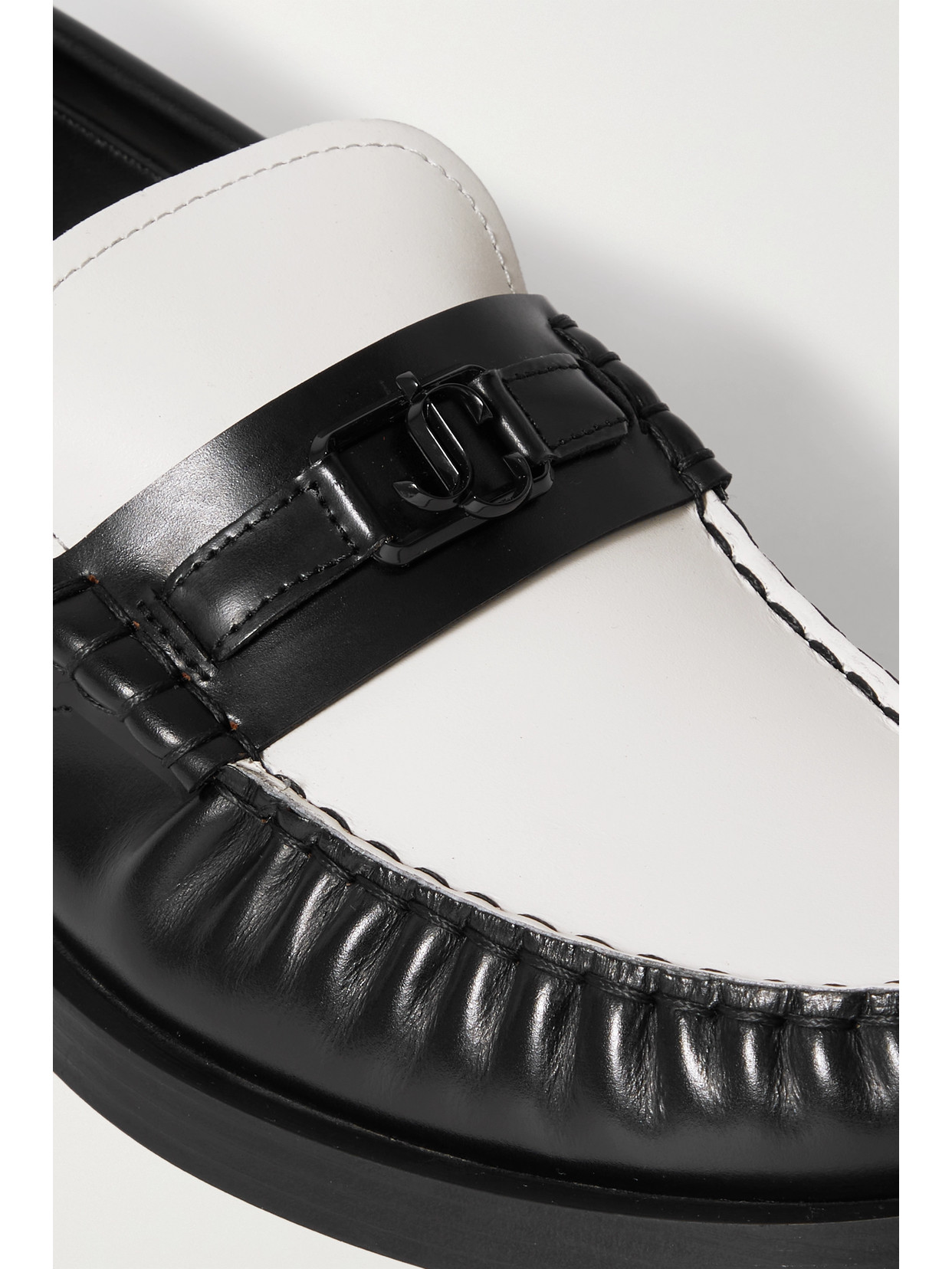 Jimmy Choo Mocassini Addie In Pelle Bicolor Donna In Black