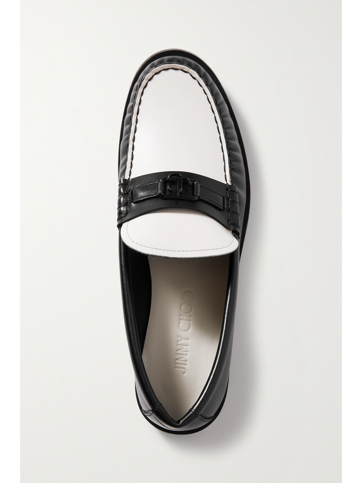 Jimmy Choo Mocassini Addie In Pelle Bicolor Donna In Black