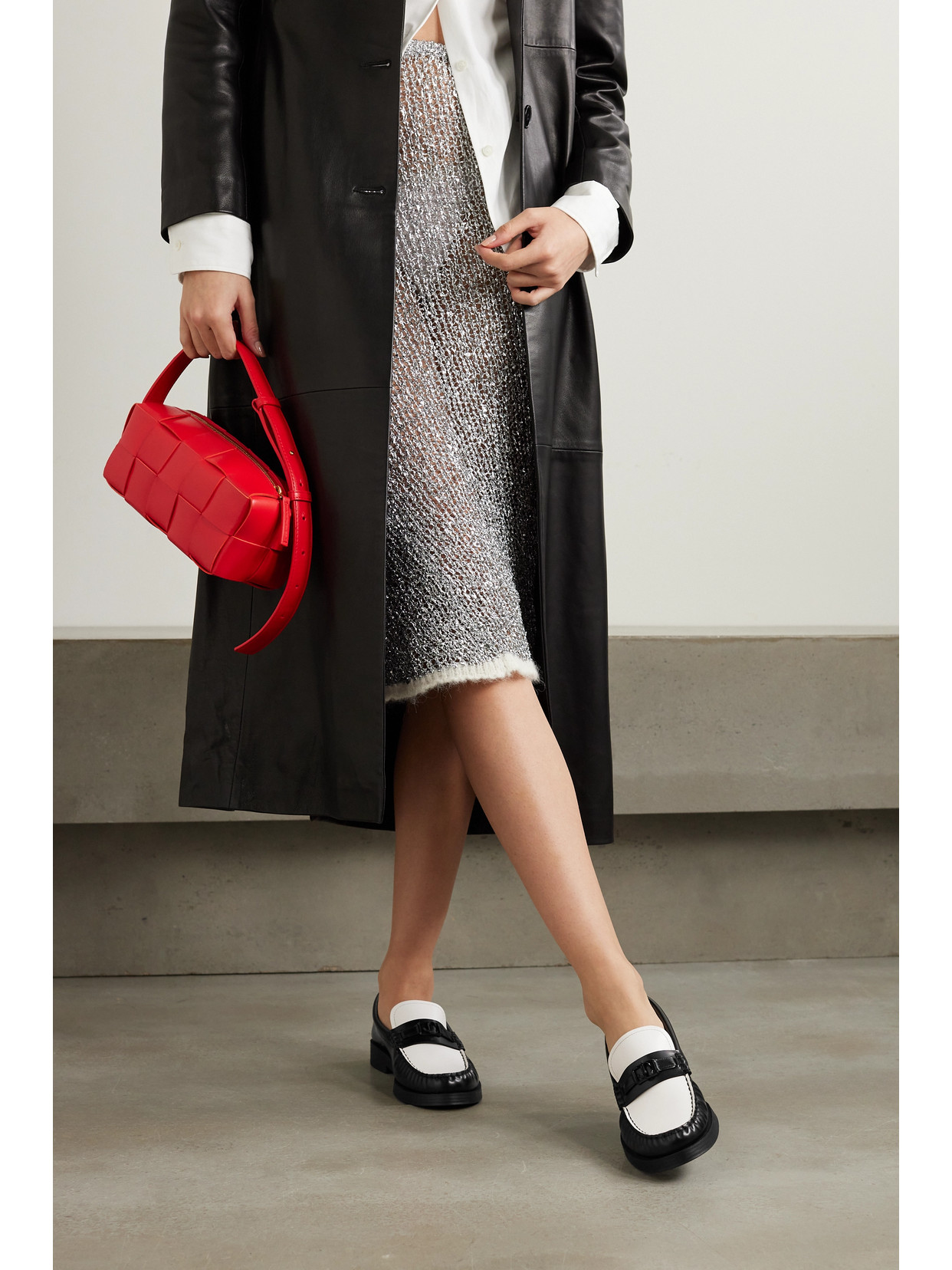 Jimmy Choo Mocassini Addie In Pelle Bicolor Donna In Black