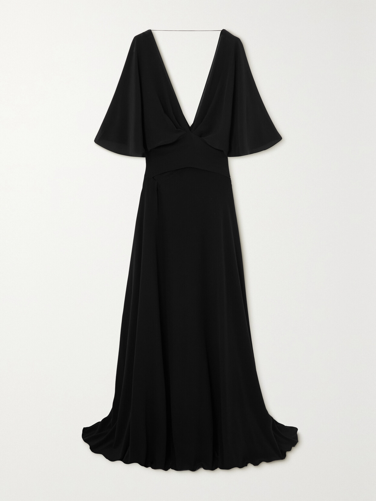 Cortana - + Net Sustain Martina Draped Silk Maxi Dress - Black