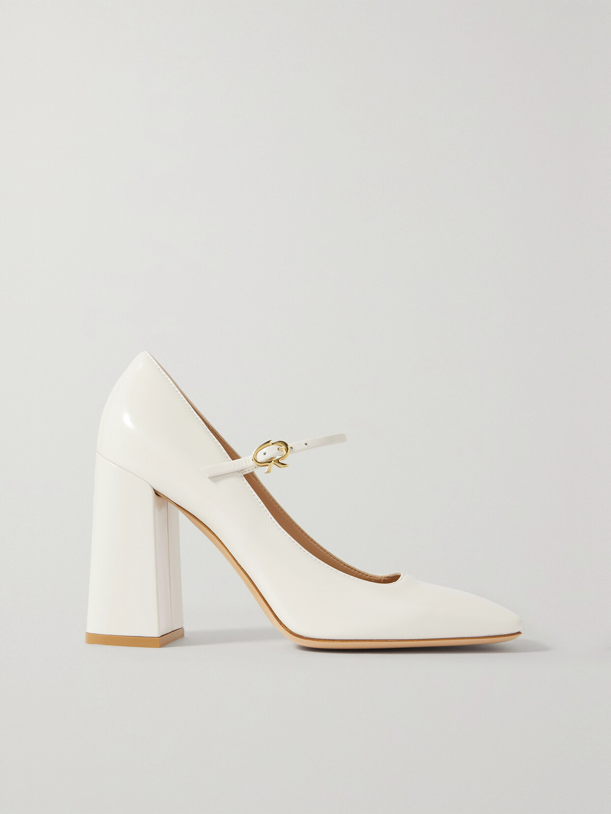 Gianvito Rossi Nuit 95 Patent-leather Mary Jane Pumps In White