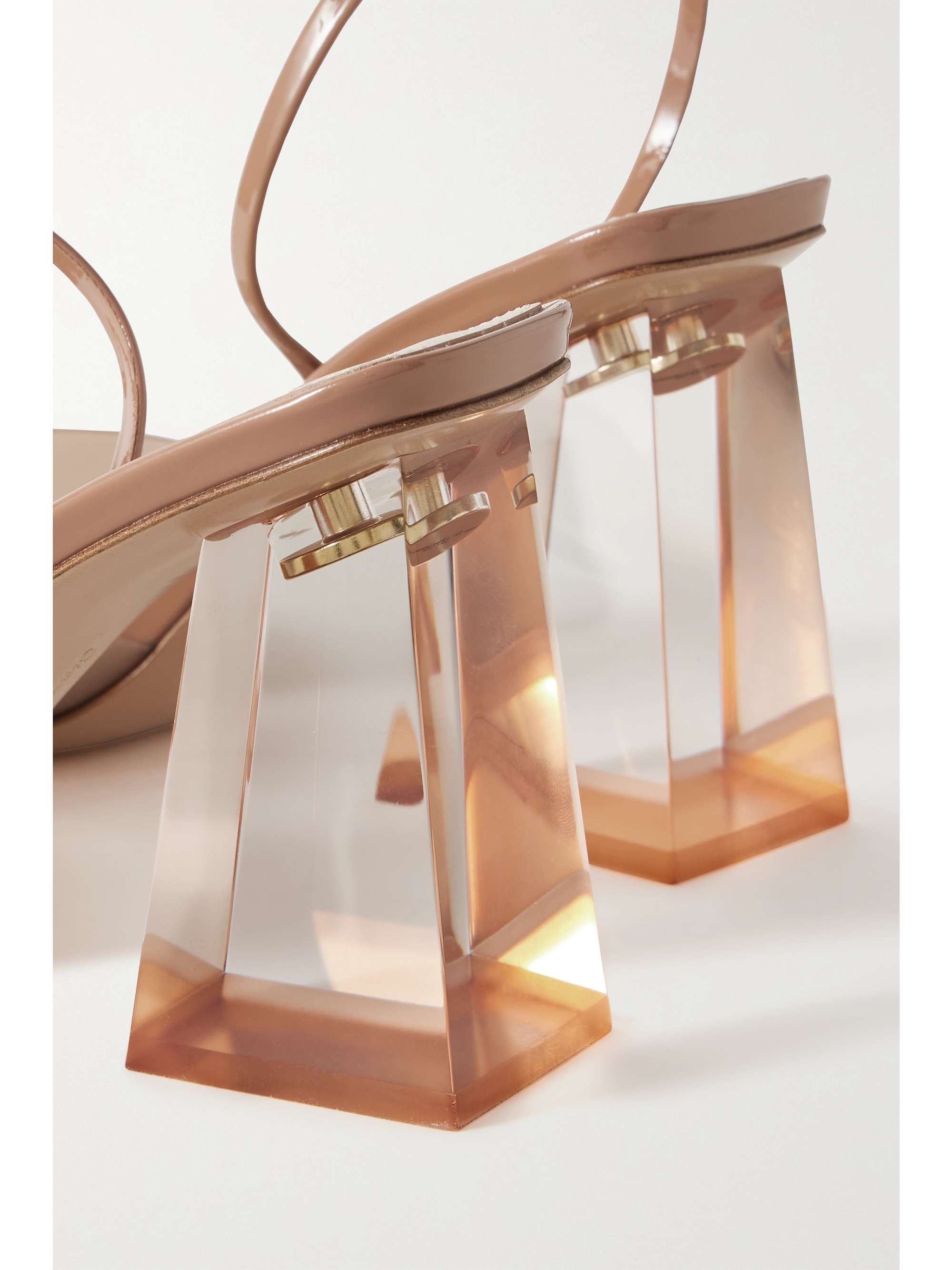 GIANVITO ROSSI PVC and metallic leather sandals