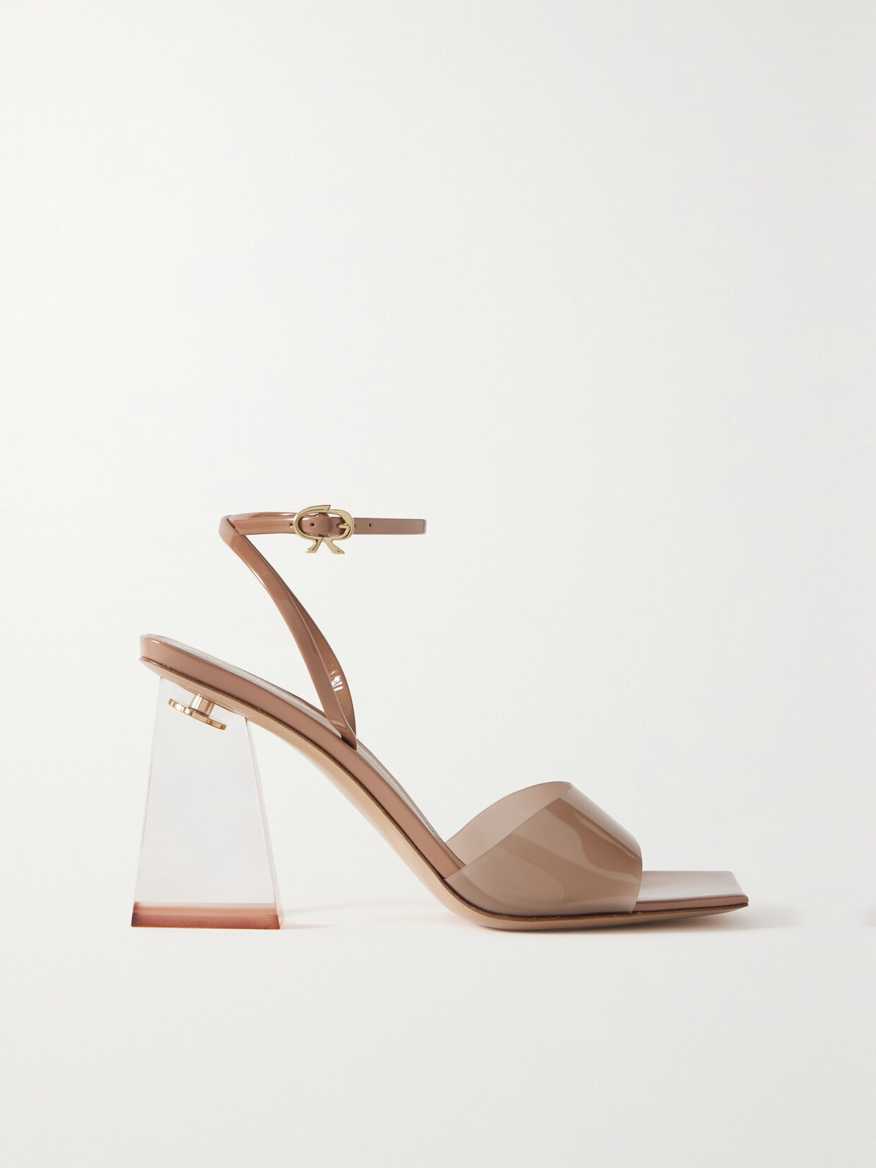 Gianvito Rossi - Cosmic 85 Patent-leather And Pvc Sandals - Neutrals