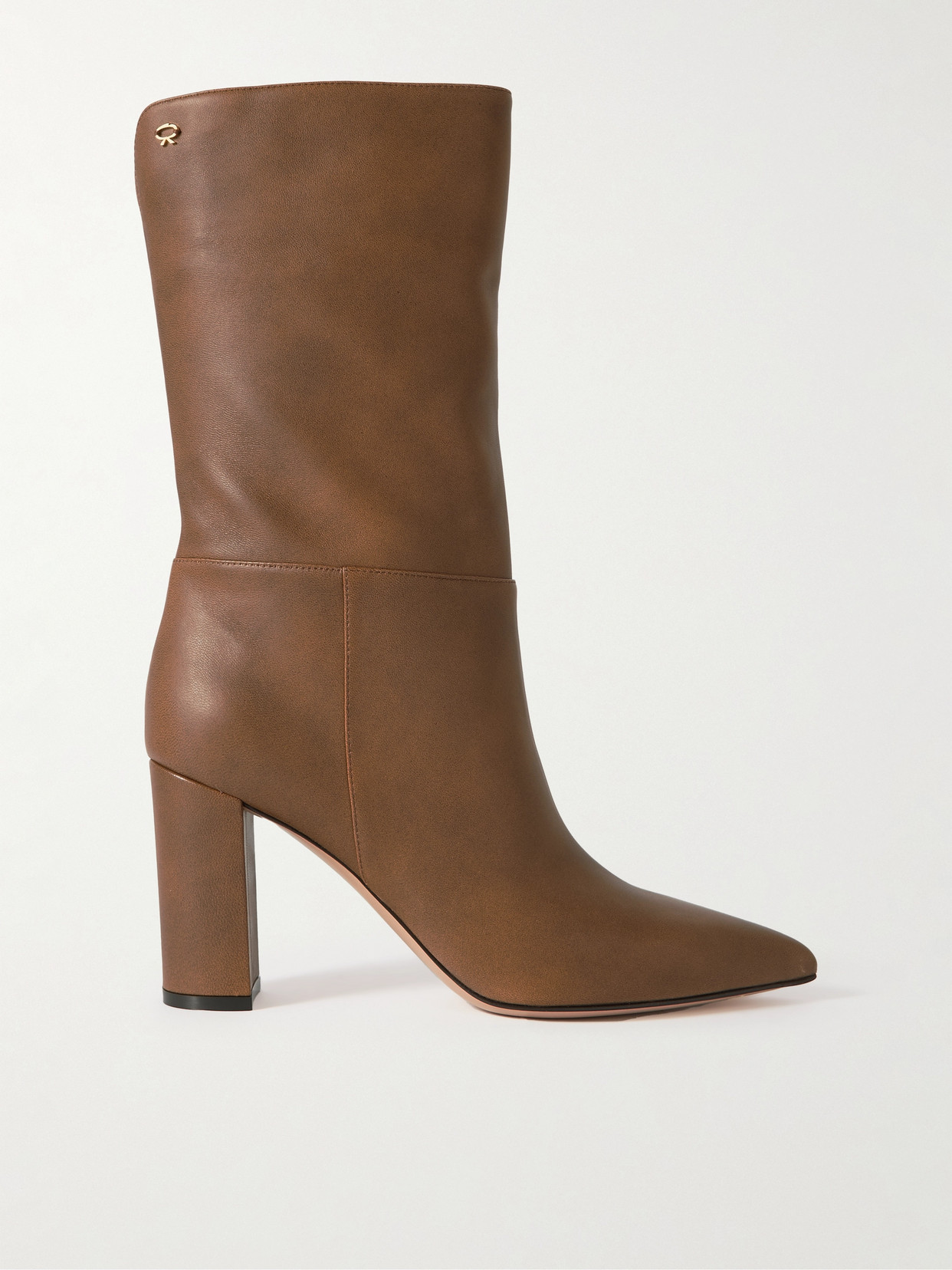 Gianvito Rossi Piper 85 Leather Knee Boots In Brown