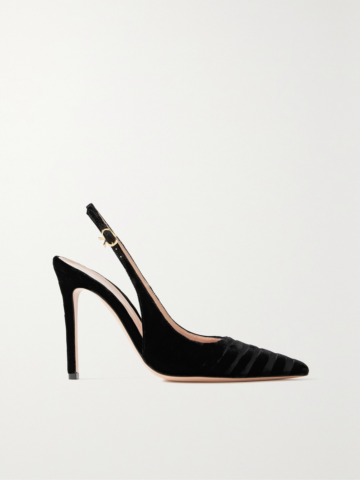 Gianvito Rossi 105 Devoré-velvet Slingback Pumps - Black