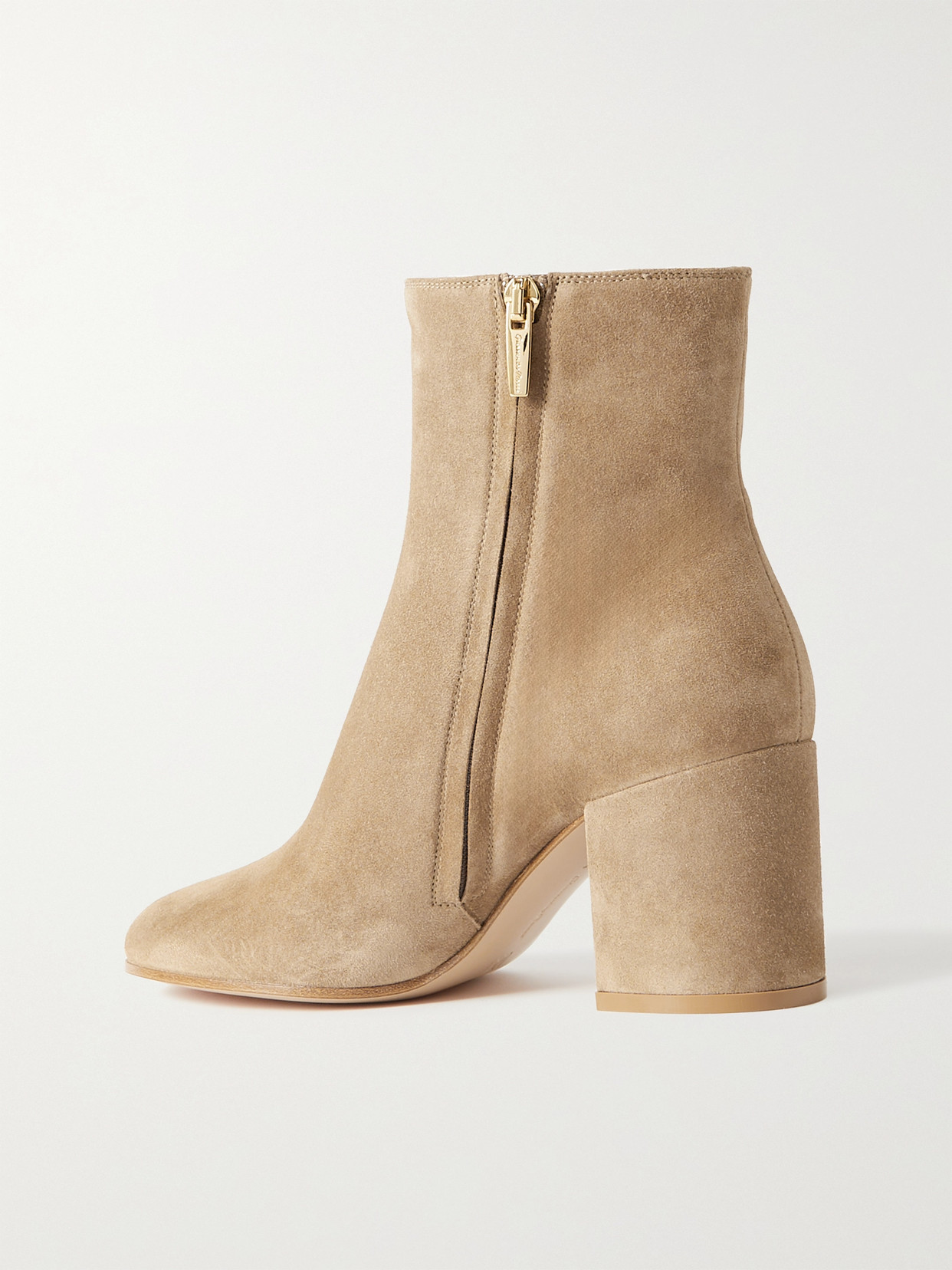 Shop Gianvito Rossi Joelle 70 Suede Ankle Boots In Neutrals