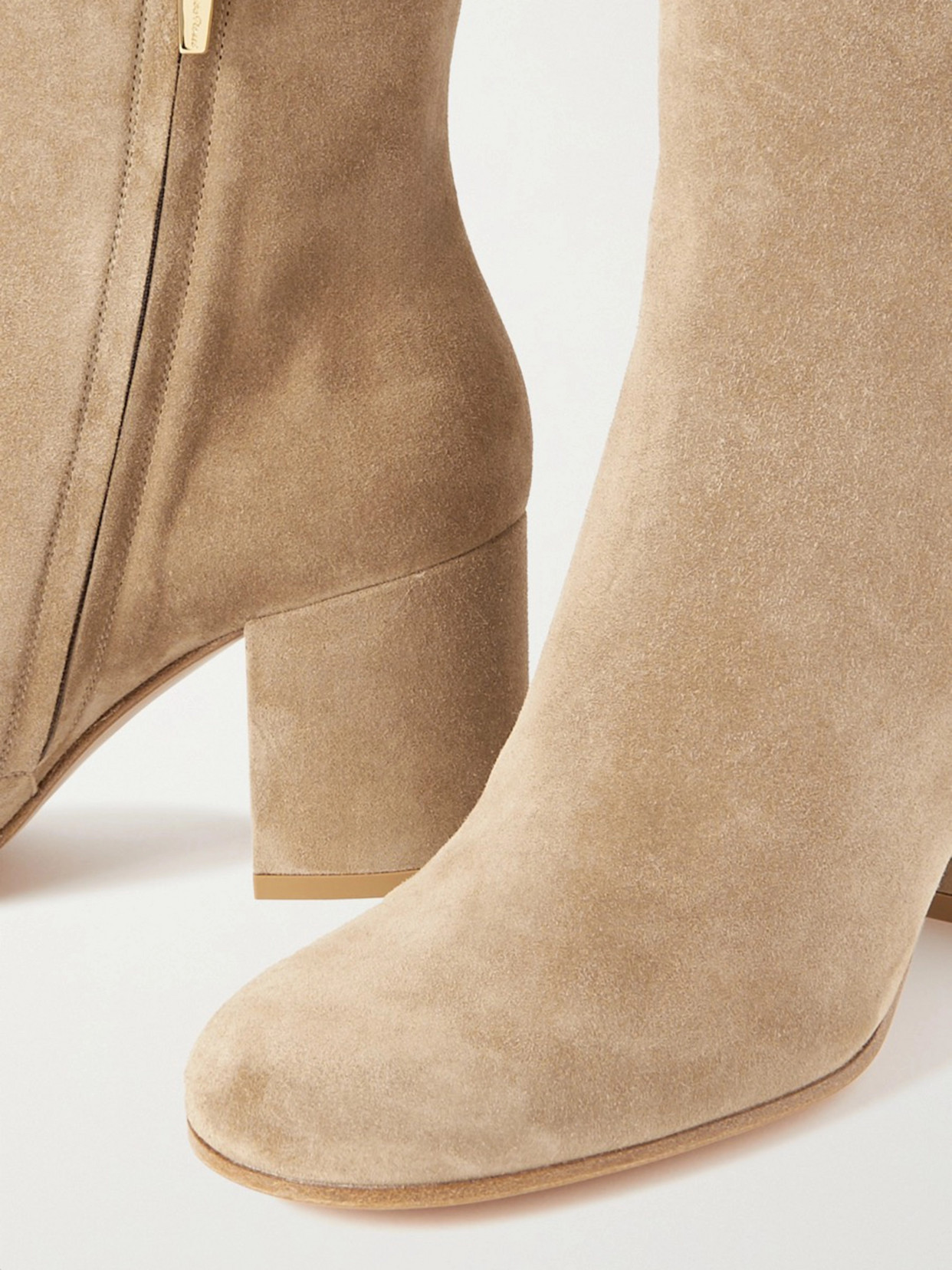 Gianvito Rossi Joelle 70 Suede Ankle Boots In Neutrals