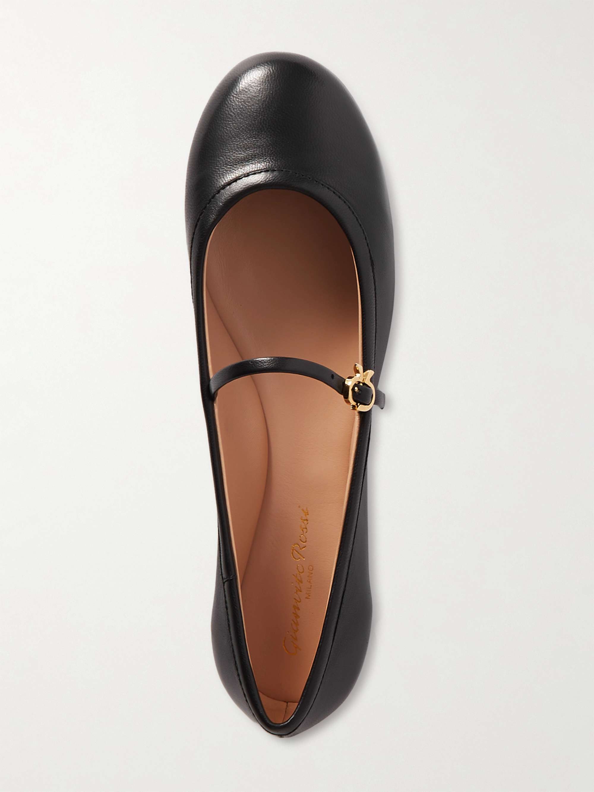GIANVITO ROSSI Carla leather Mary Jane ballet flats | NET-A-PORTER