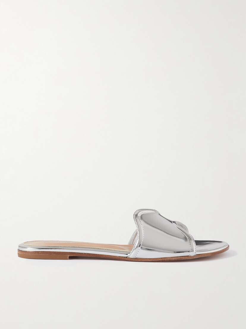 Gianvito Rossi Mirrored-leather Slides