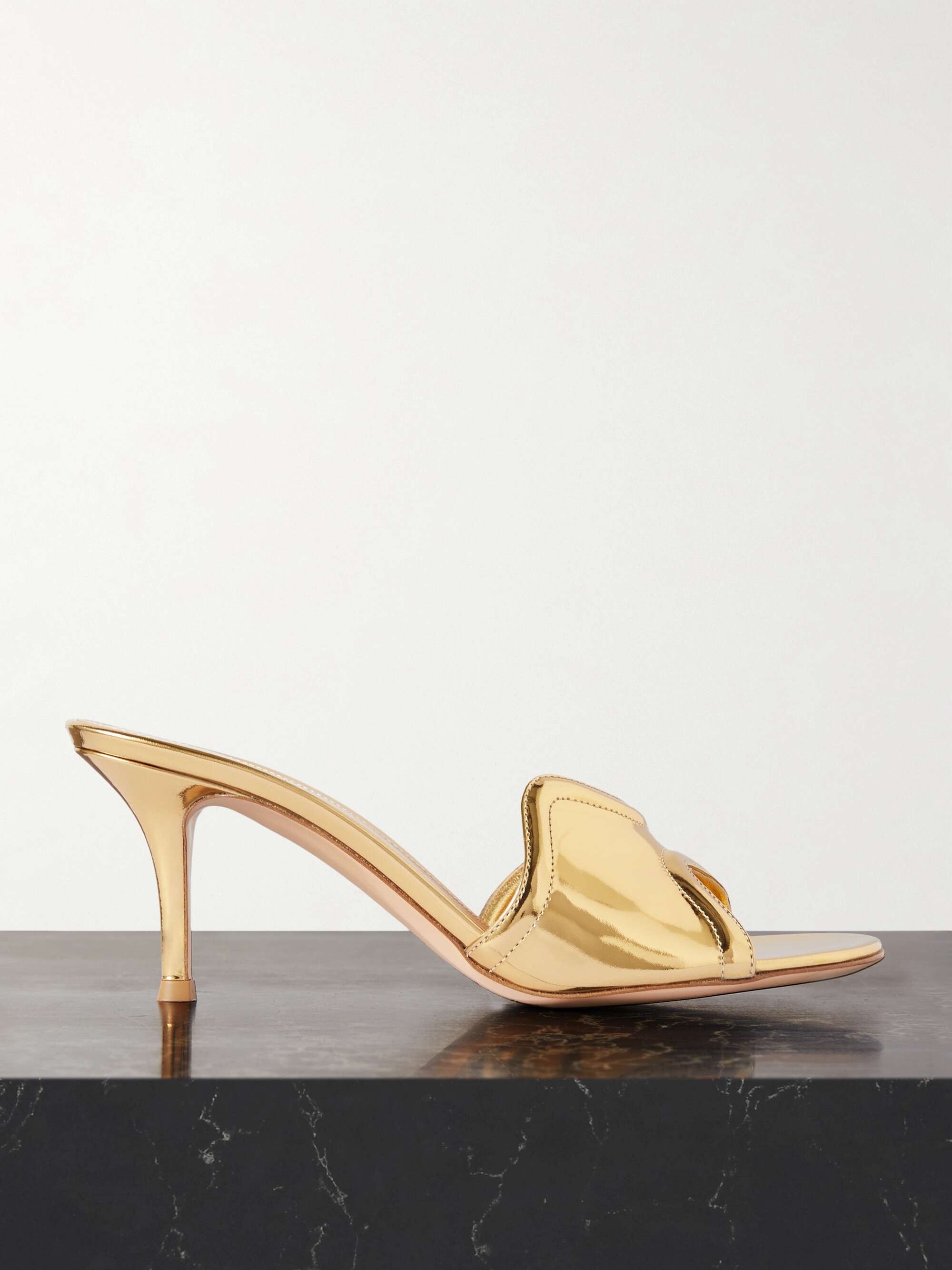 GIANVITO ROSSI 70 mirrored-leather mules | NET-A-PORTER