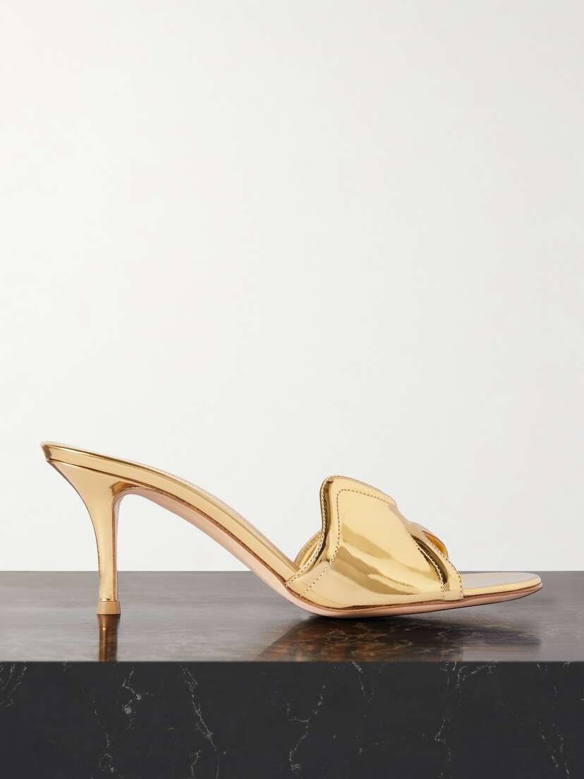 Gianvito Rossi Lucrezia 70 Mirrored-leather Mules