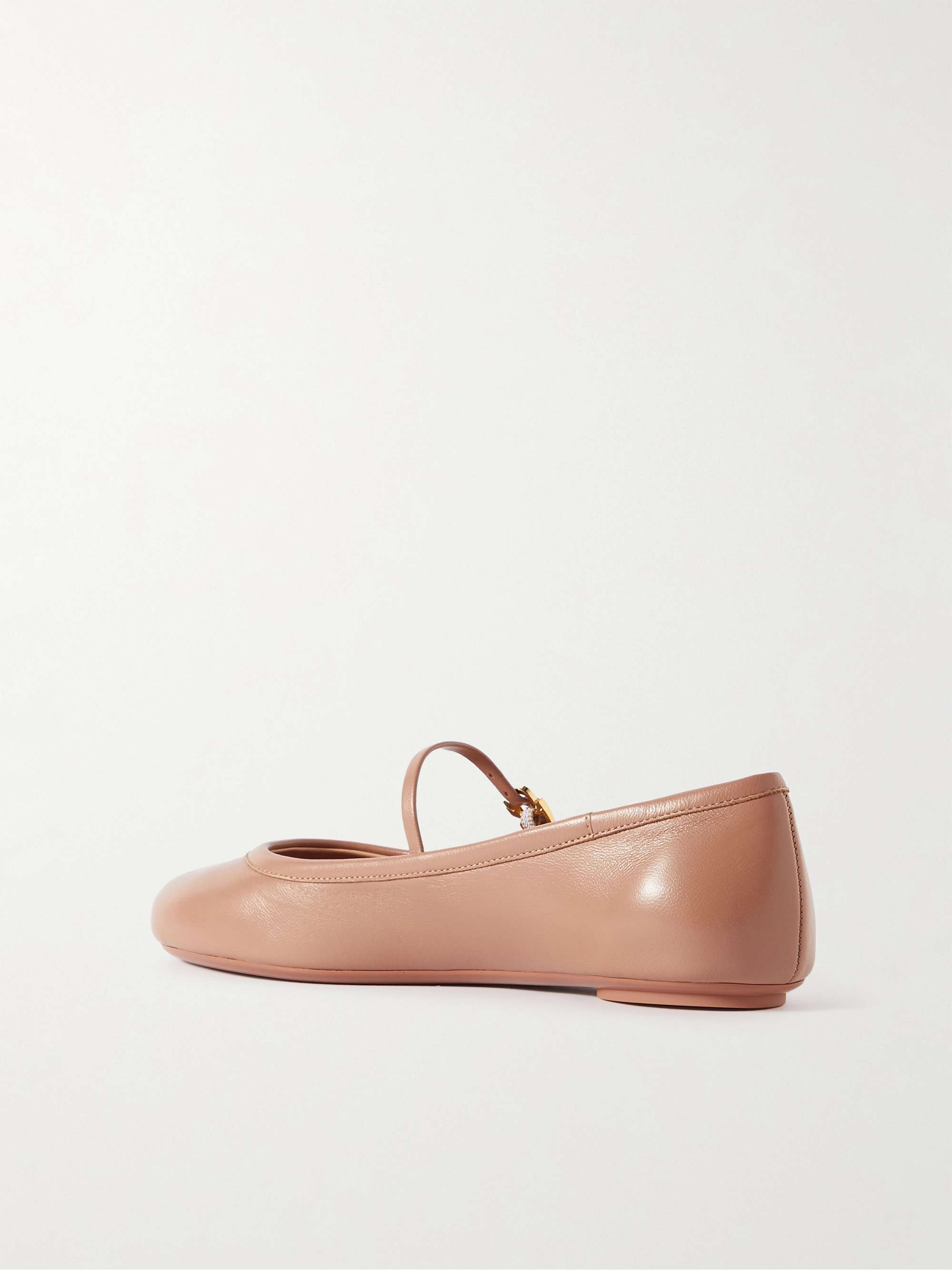 GIANVITO ROSSI Carla leather Mary Jane ballet flats | NET-A-PORTER