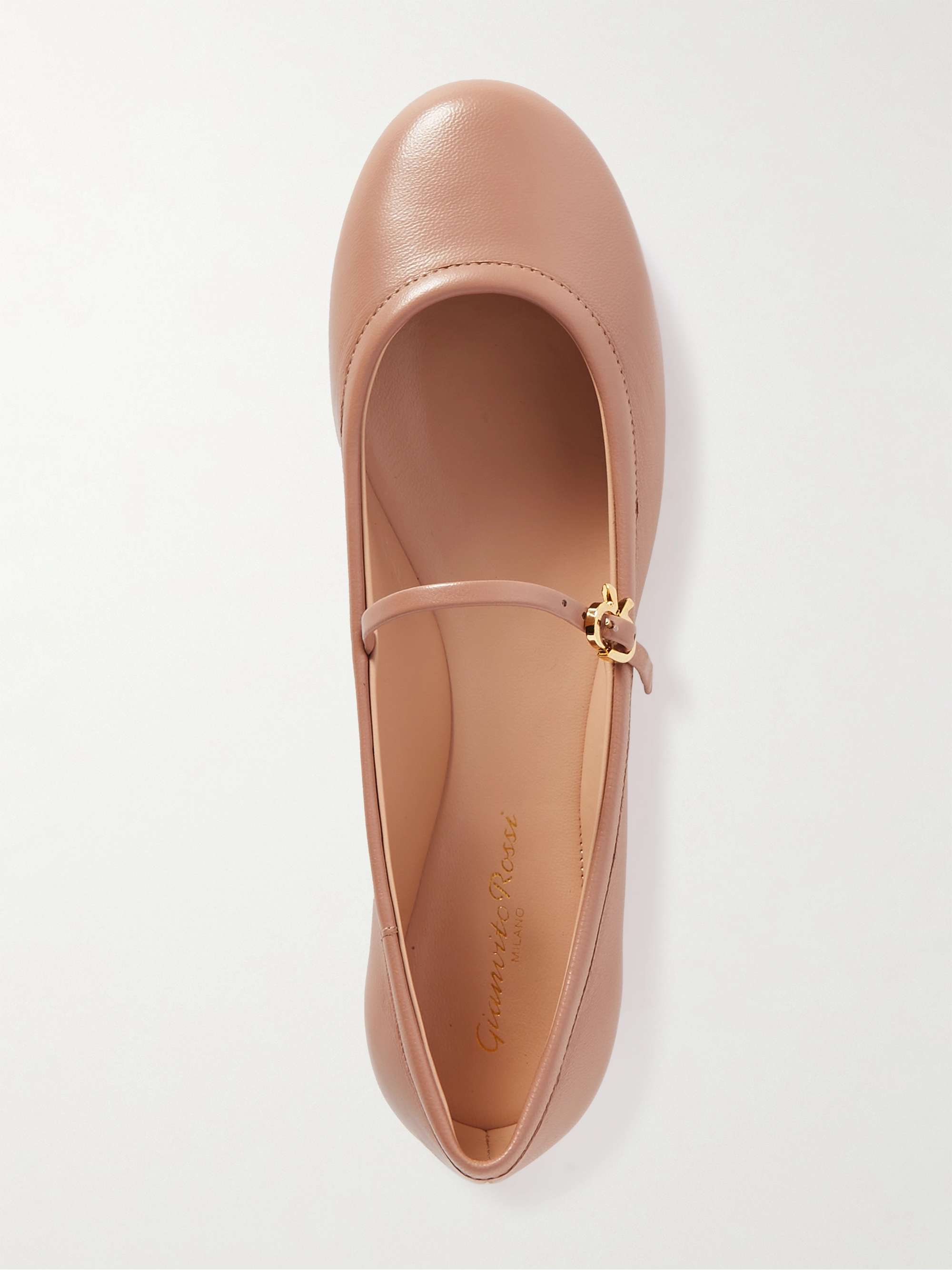 GIANVITO ROSSI Carla leather Mary Jane ballet flats | NET-A-PORTER
