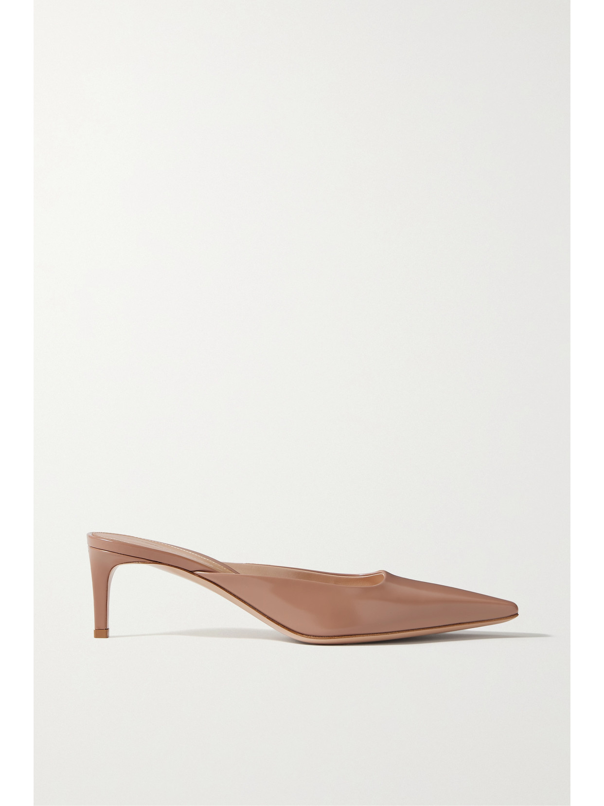 Gianvito Rossi - Tokio 55 Glossed-leather Mules - Neutrals