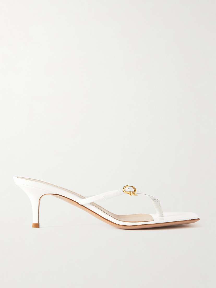 Gianvito Rossi Vernice 55 Buckled Leather Mules