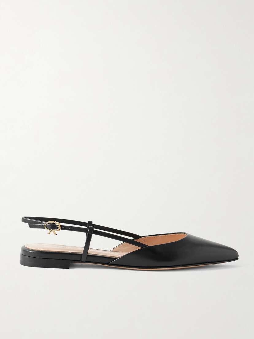 Gianvito Rossi Ascent Leather Point-toe Flats