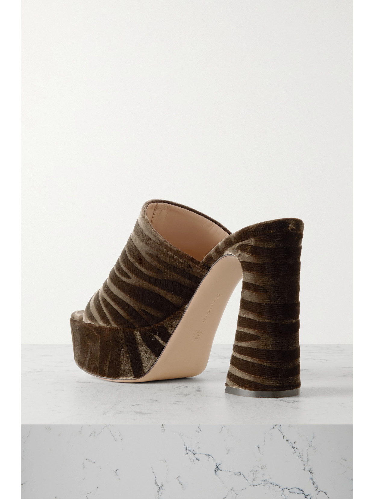 Gianvito Rossi Holly 120 Zebra-print Velvet Platform Mules In Neutrals