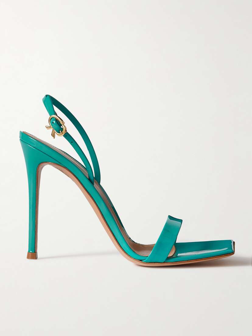 Gianvito Rossi Ribbon 105 Patent-leather Slingback Sandals