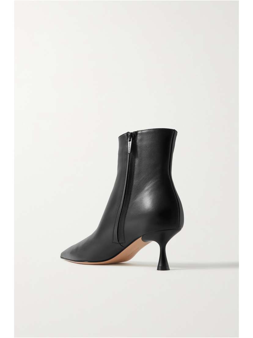 Gianvito Rossi Vitello Glove 55 Leather Ankle Boots - side view in Black