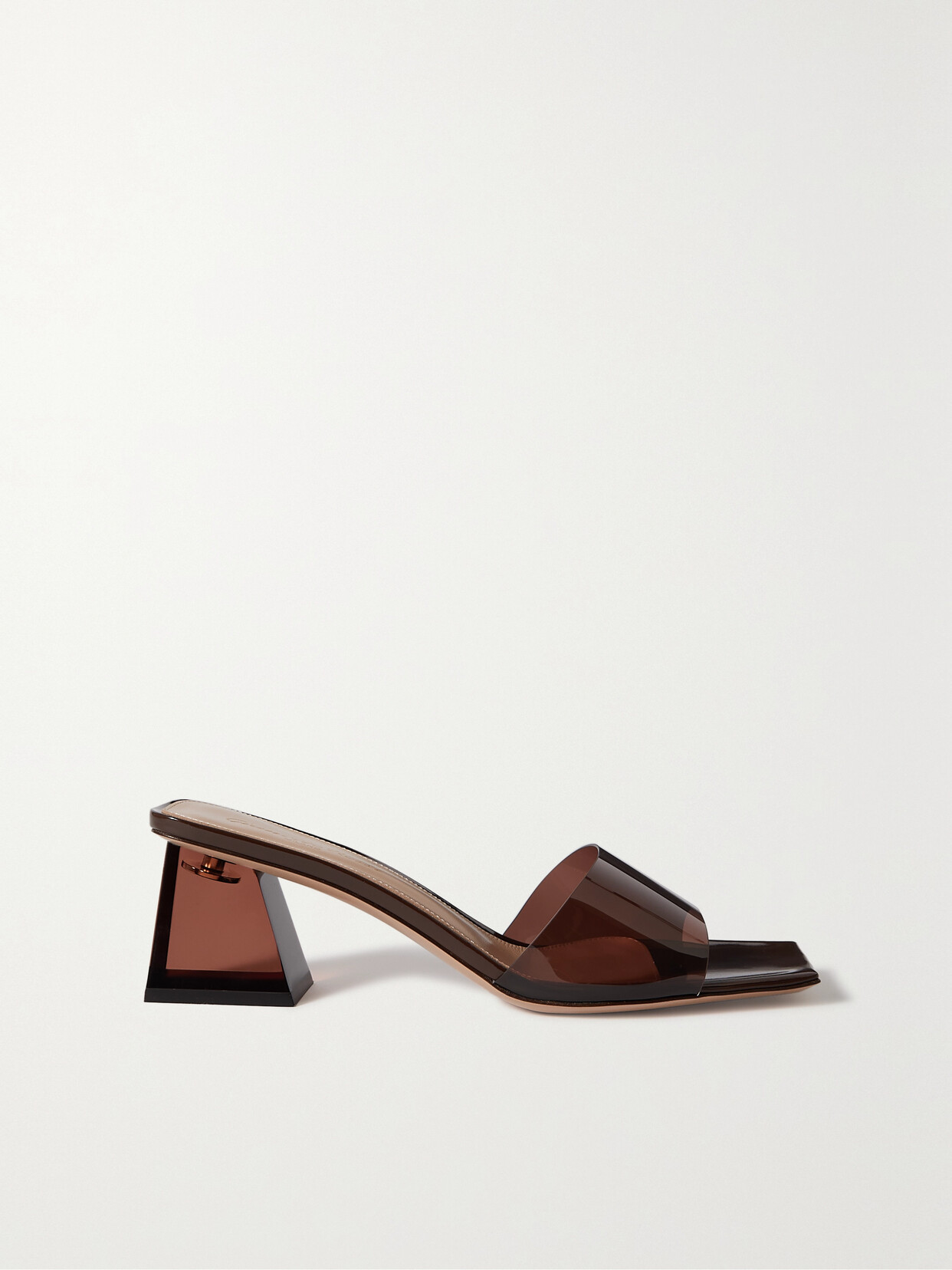 Shop Gianvito Rossi Cosmic 55 Pvc Mules In Brown