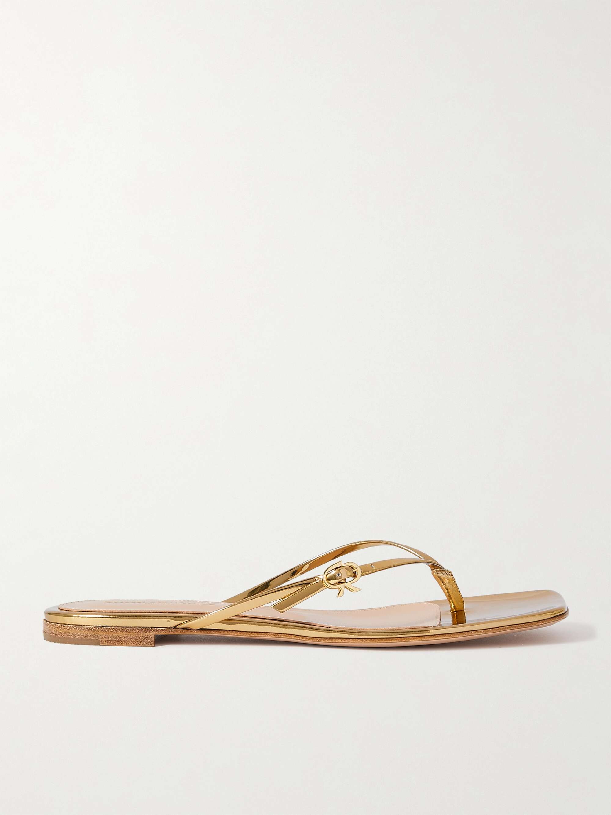 GIANVITO ROSSI Mirrored-leather sandals | NET-A-PORTER