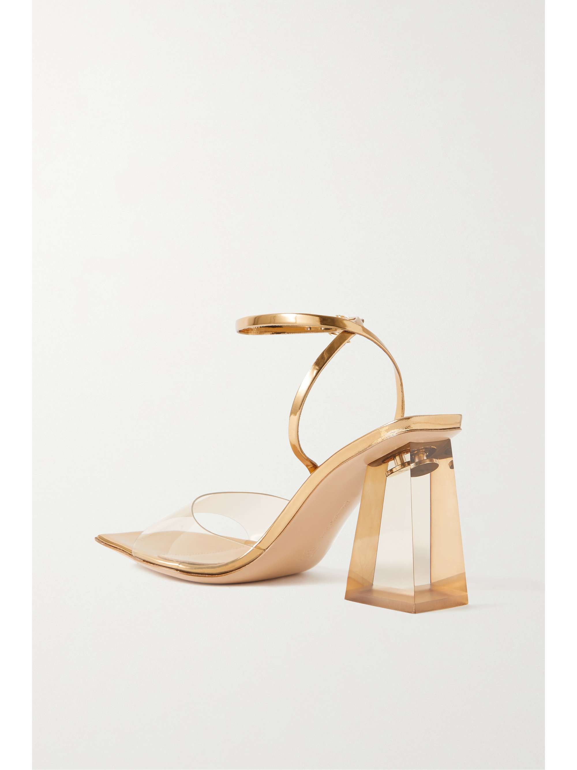 GIANVITO ROSSI PVC and metallic leather sandals