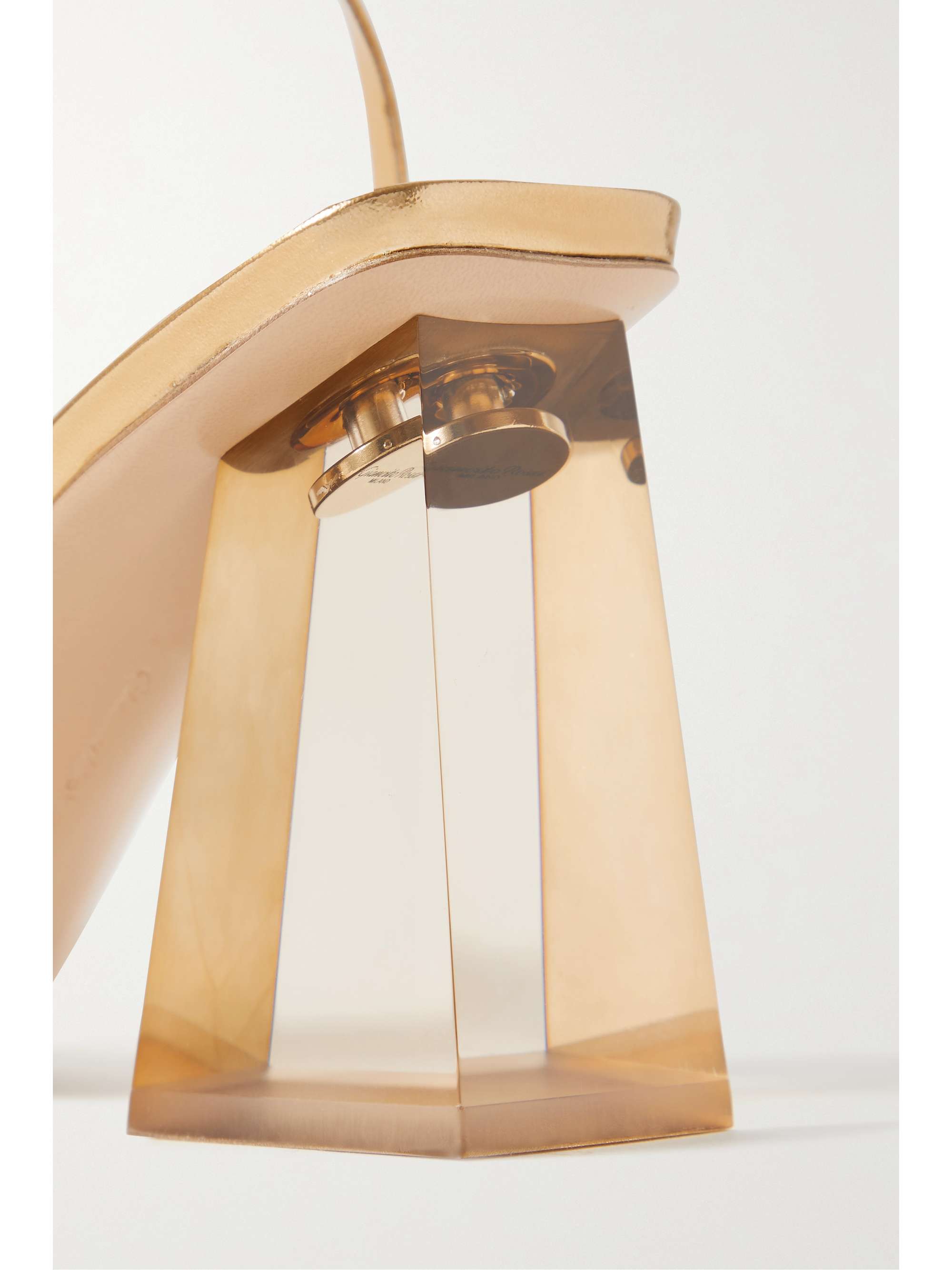 GIANVITO ROSSI PVC and metallic leather sandals