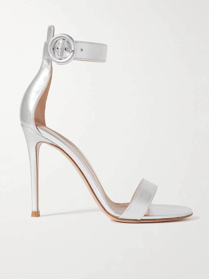 Gianvito Rossi Portofino 105 Metallic Leather Sandals