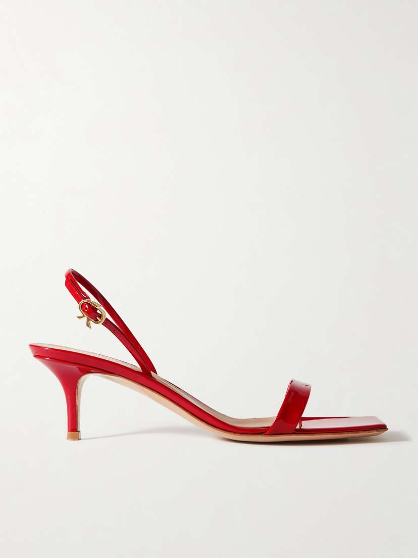 Gianvito Rossi Ribbon 55 Patent-leather Slingback Sandals