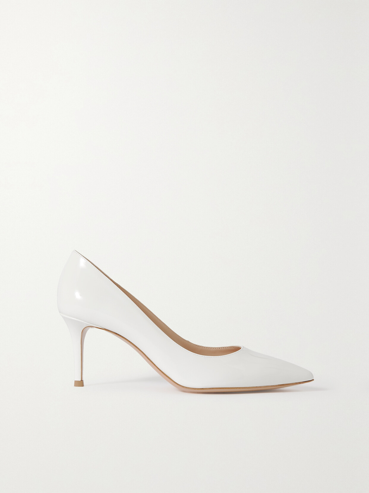 Shop Gianvito Rossi Gianvito 70 Patent-leather Pumps In White