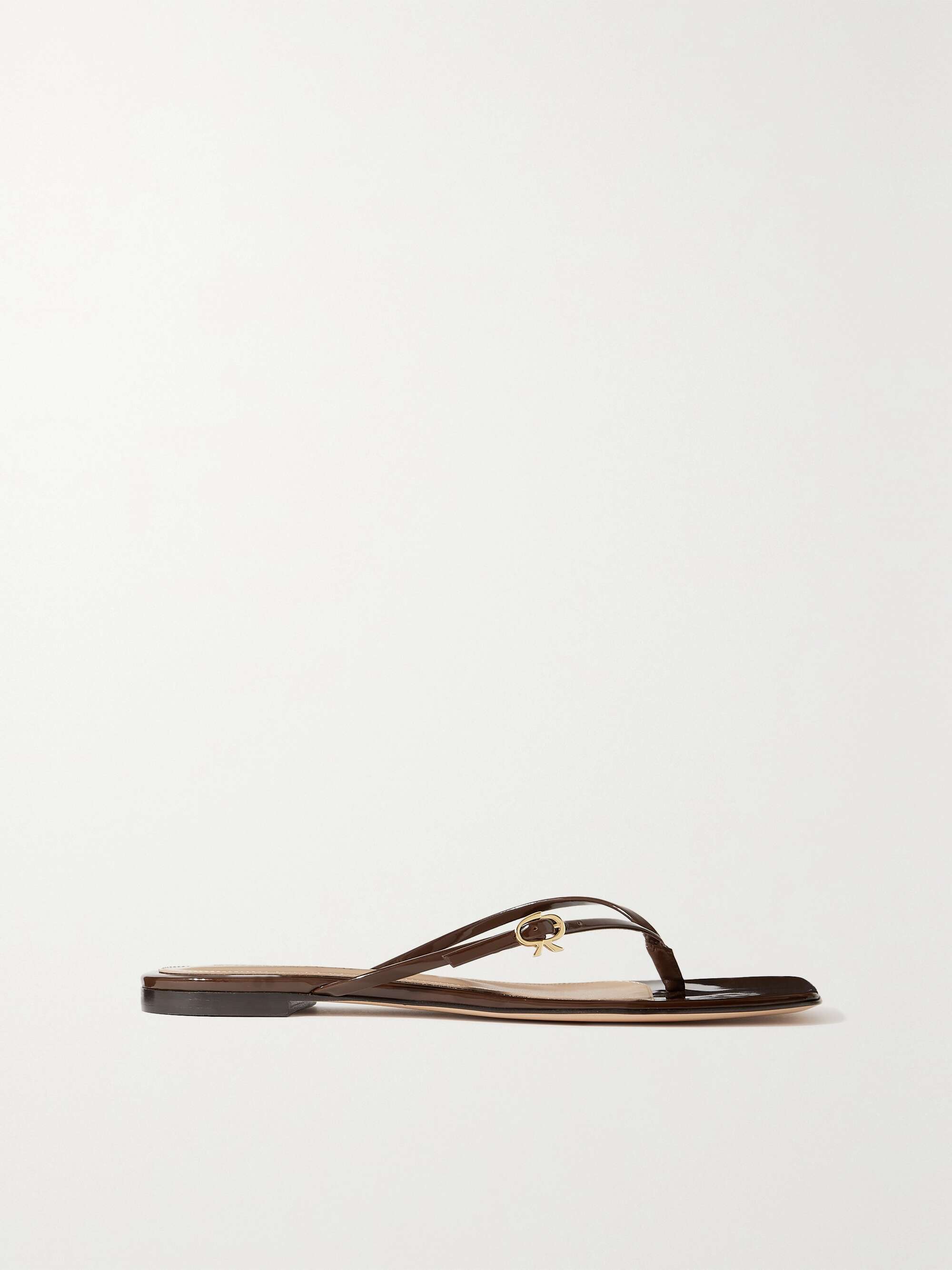 GIANVITO ROSSI Glossed-leather sandals | NET-A-PORTER