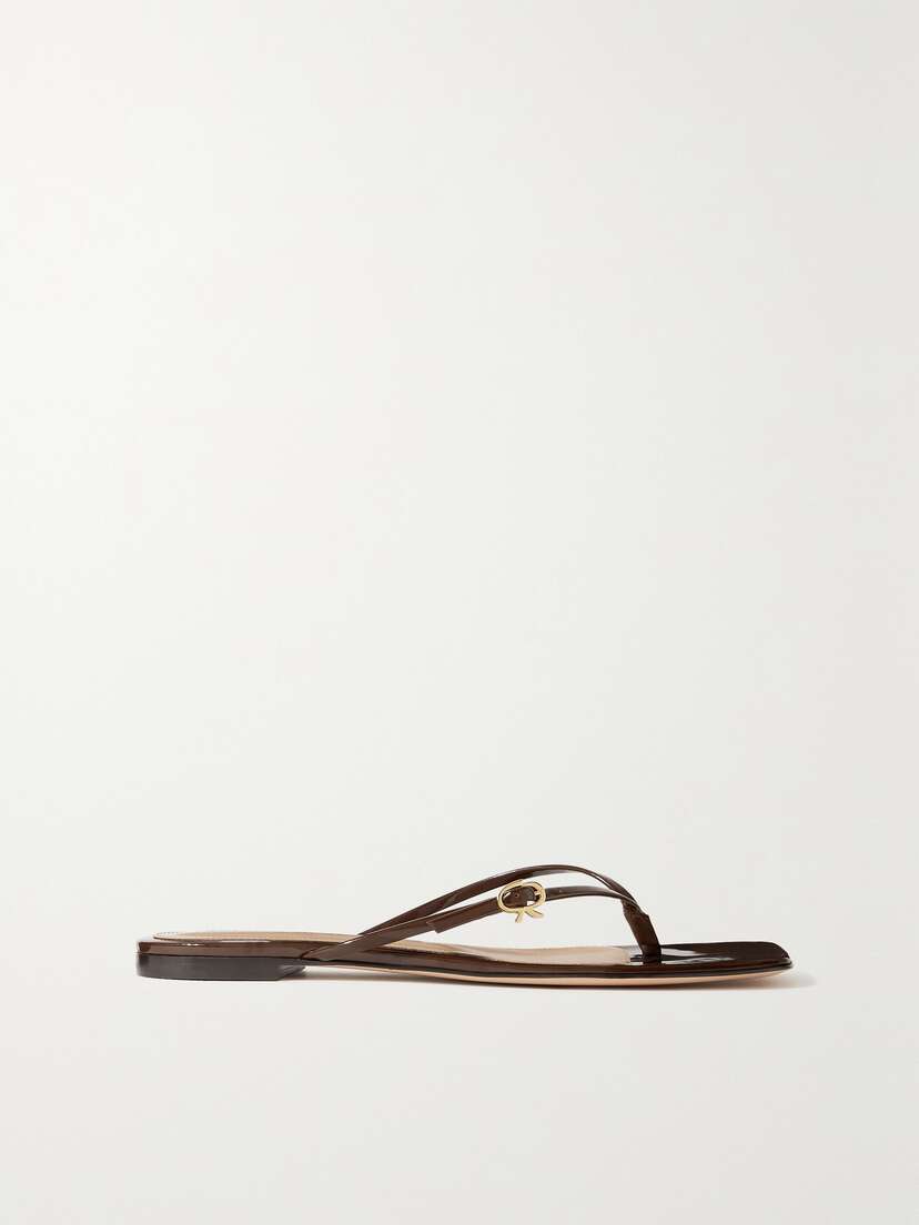 Gianvito Rossi Glossed-leather Sandals