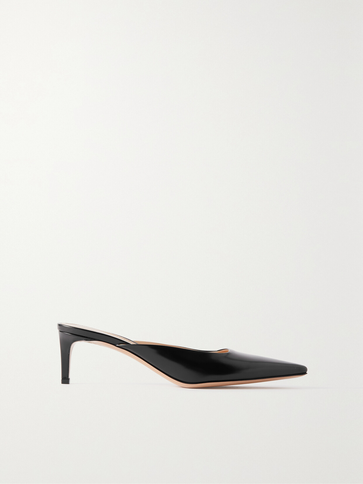 Gianvito Rossi Tokio Glossed-leather Mules In Black