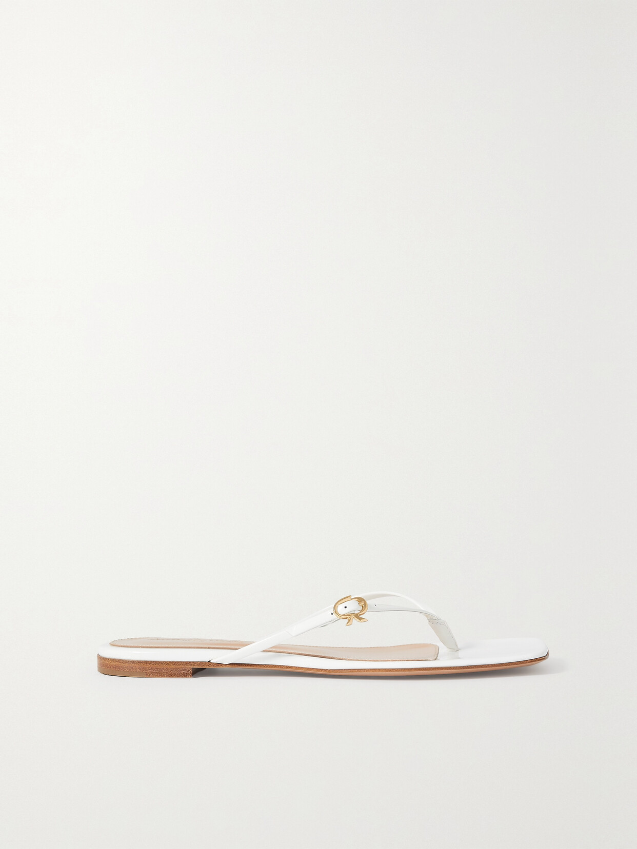 Gianvito Rossi Glossed-leather Sandals In White