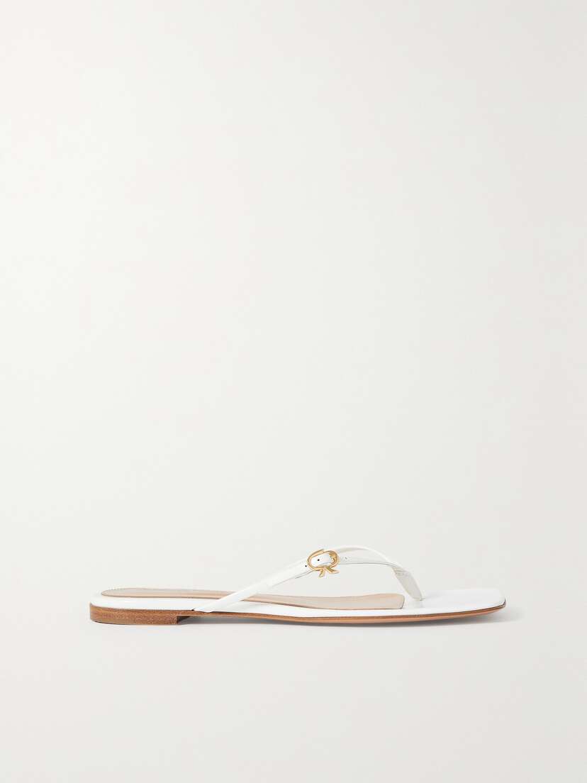 Gianvito Rossi Glossed-leather Sandals