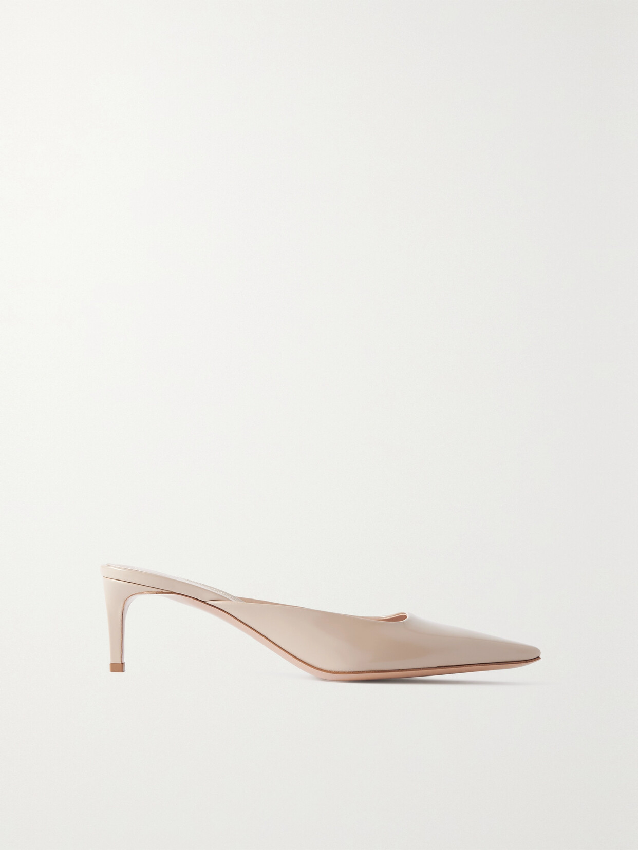 Gianvito Rossi Tokio Glossed-leather Mules - Off-white