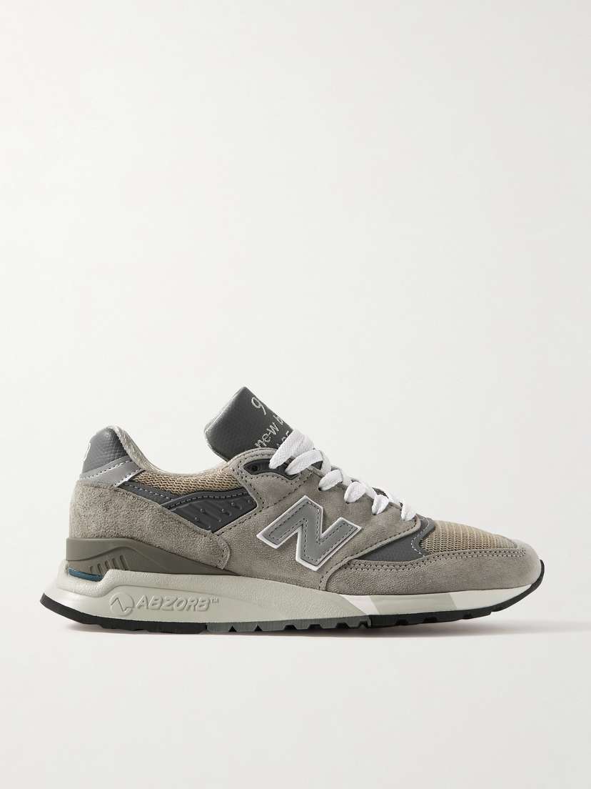 New Balance Made In Usa 998 Core Rubber-trimmed Leather, Mesh And Suede Sneakers
