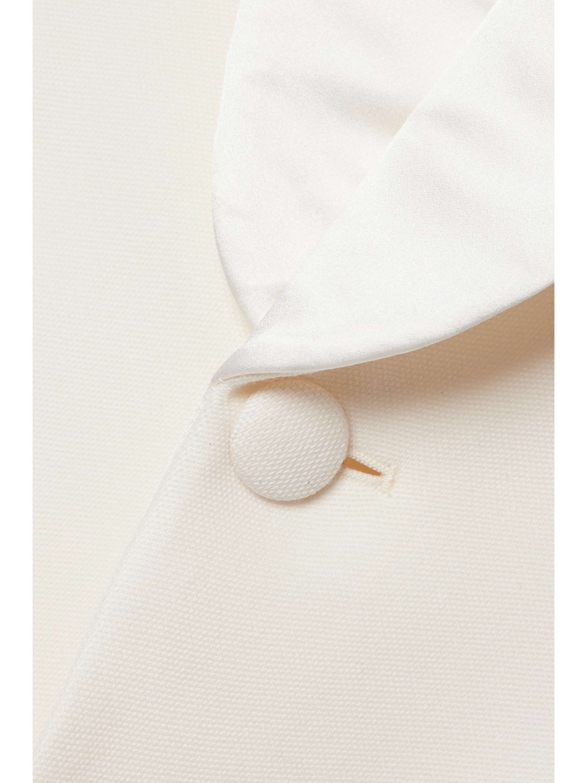 WARDROBE.NYC Satin-trimmed merino wool blazer