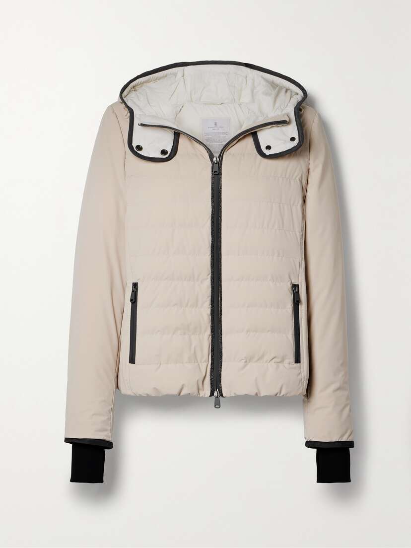 Brunello Cucinelli Hooded Bead-embellished Quilted Down Ski Jacket