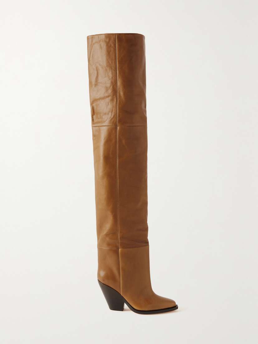 Isabel Marant Lalex Paneled Leather Thigh Boots