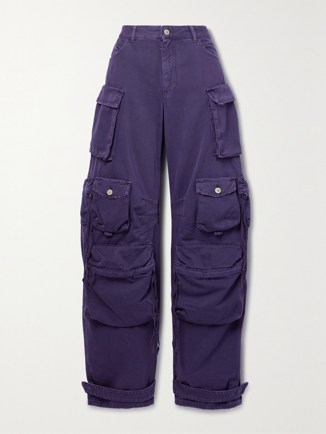 The Attico - Fern Cotton-drill Straight-leg Cargo Pants - Purple