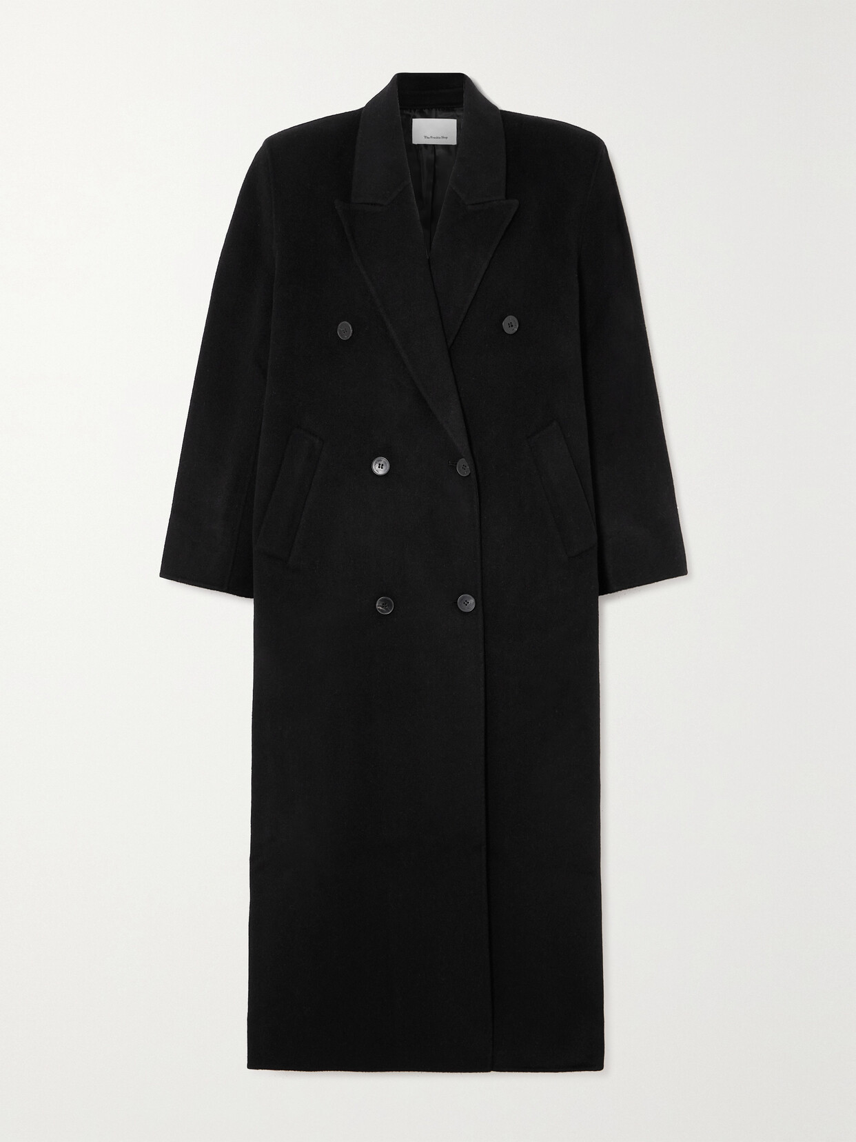 The Frankie Shop Gaia Double-breasted Coat In Black